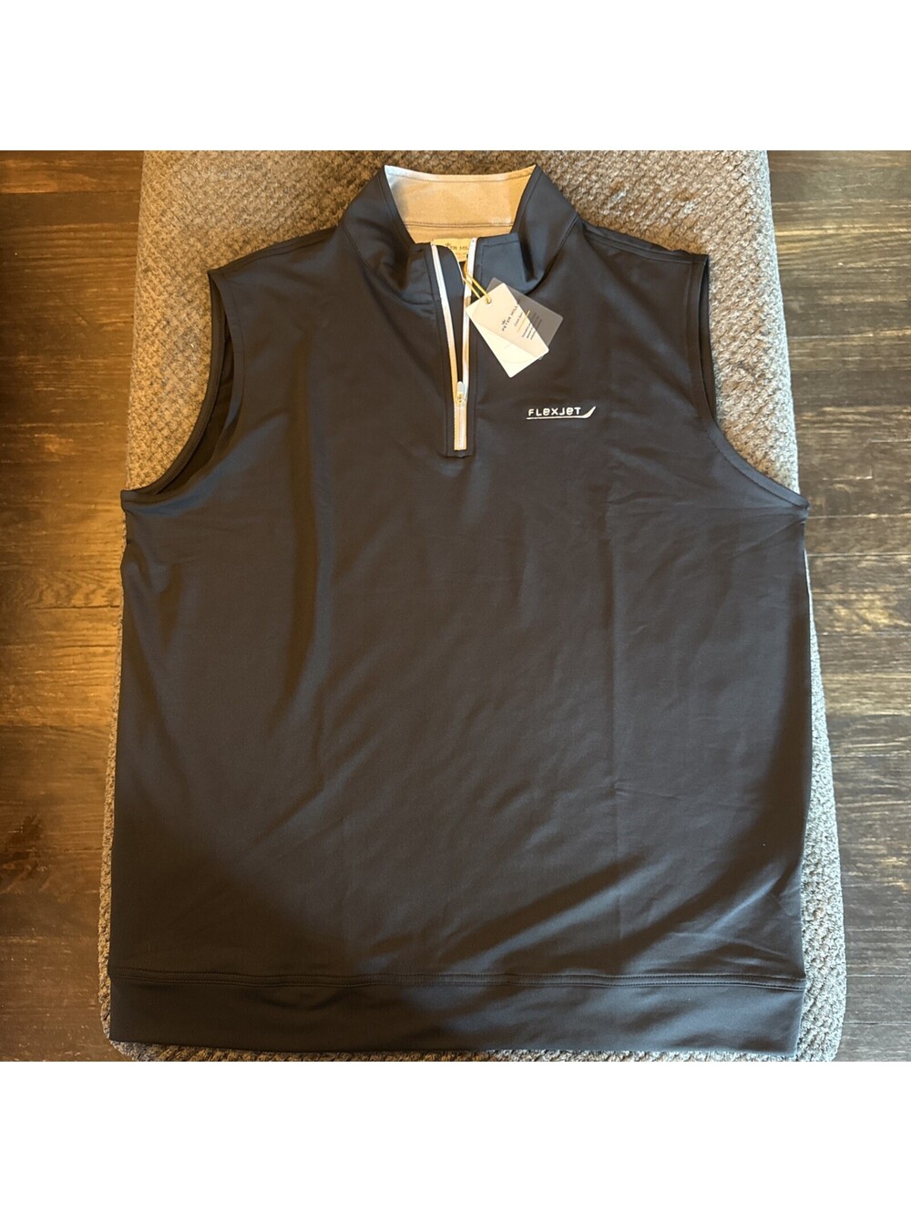 Peter Millar Crown Sport Quarter Zip Vest Mens XL Black NWT Golf Embroidered